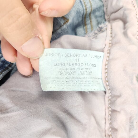 LEI Jeans Juniors 11 Women's 30x31 Y2K Flare Mid Rise Faded Cotton Blend Pants - Picture 9 of 11